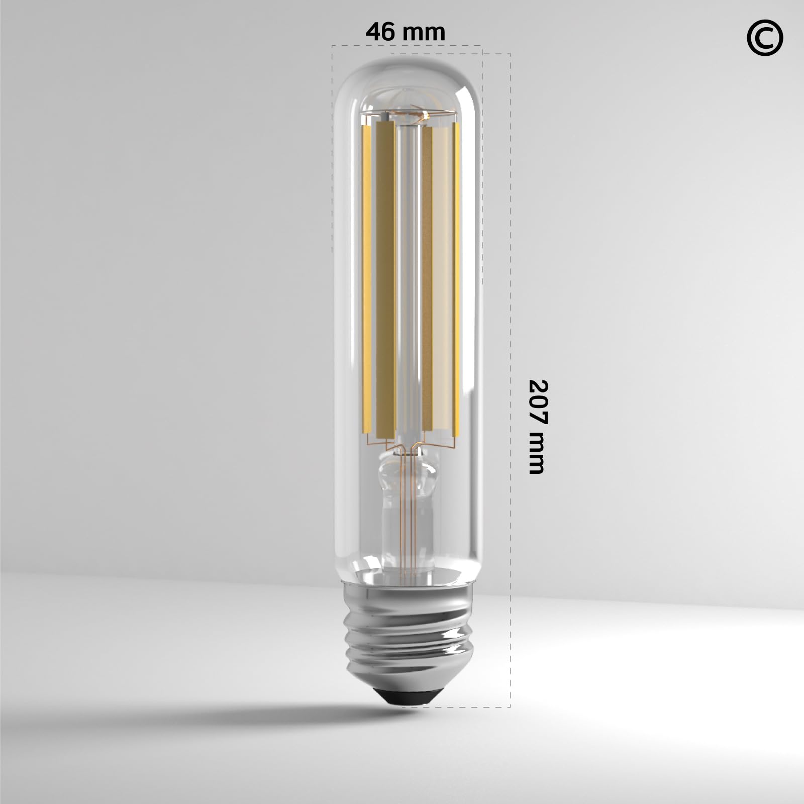 Eurocali Lampada LED E40 38W Tubolare 7500 lumen Filamento Bianco Naturale 4000K - Sostituzione Alogenuri Metallici - Alta Efficienza 197 lm/W - Impermeabile IP65 - diffusore in vetro trasparente