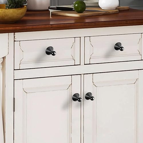 Miniatura 5 de Goo-Ki Perillas negras para cajones de cocina, accesorios de aleación de zinc, paquete de 6 tiradores de un solo agujerotornillo negro mate