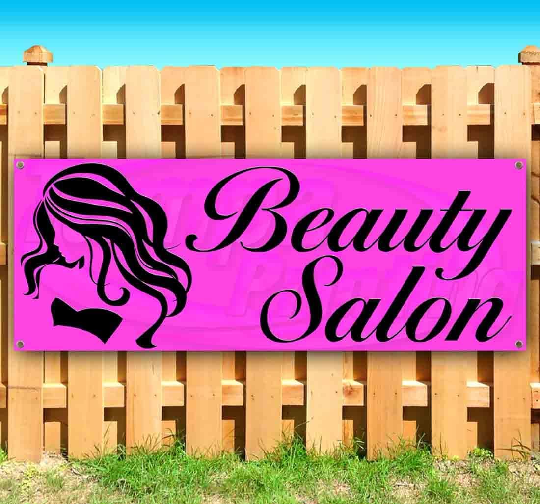 Beauty Salon Banner 13 oz | Non-Fabric | Heavy-Duty Vinyl Single-Sided with Metal Grommets