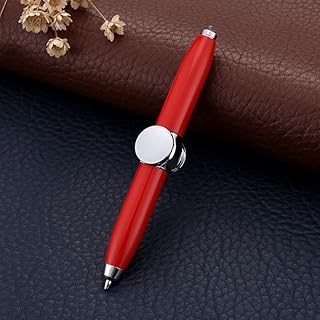 JVTHKY Fidget Spinning Pen with LED Light,Multi-Function Anti-Stress Fidget Pen - for Business Adults Students Teens (red)