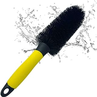 Tradeals Wheel Brush Alloy Wheel Brush Durable Non-Scratch Cone Brush For Car Motorcycle Cleaning Shine Car Wash Brush Wheel and Steel Rim Wheel Cleaner Kit, Black