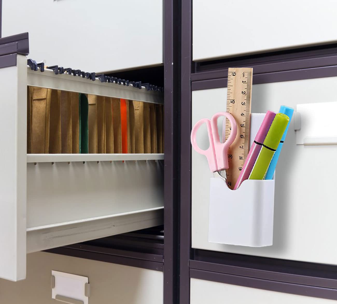 Jeyoon 2 Pack Magnetic Dry Erase Marker Holders,Magnetic Marker Holder Pen Holder For Whiteboard Or Fridge Magnet Pencil Cup Storage Organizer For Classroom Office Home Locker And Metal Cabinets-Blue