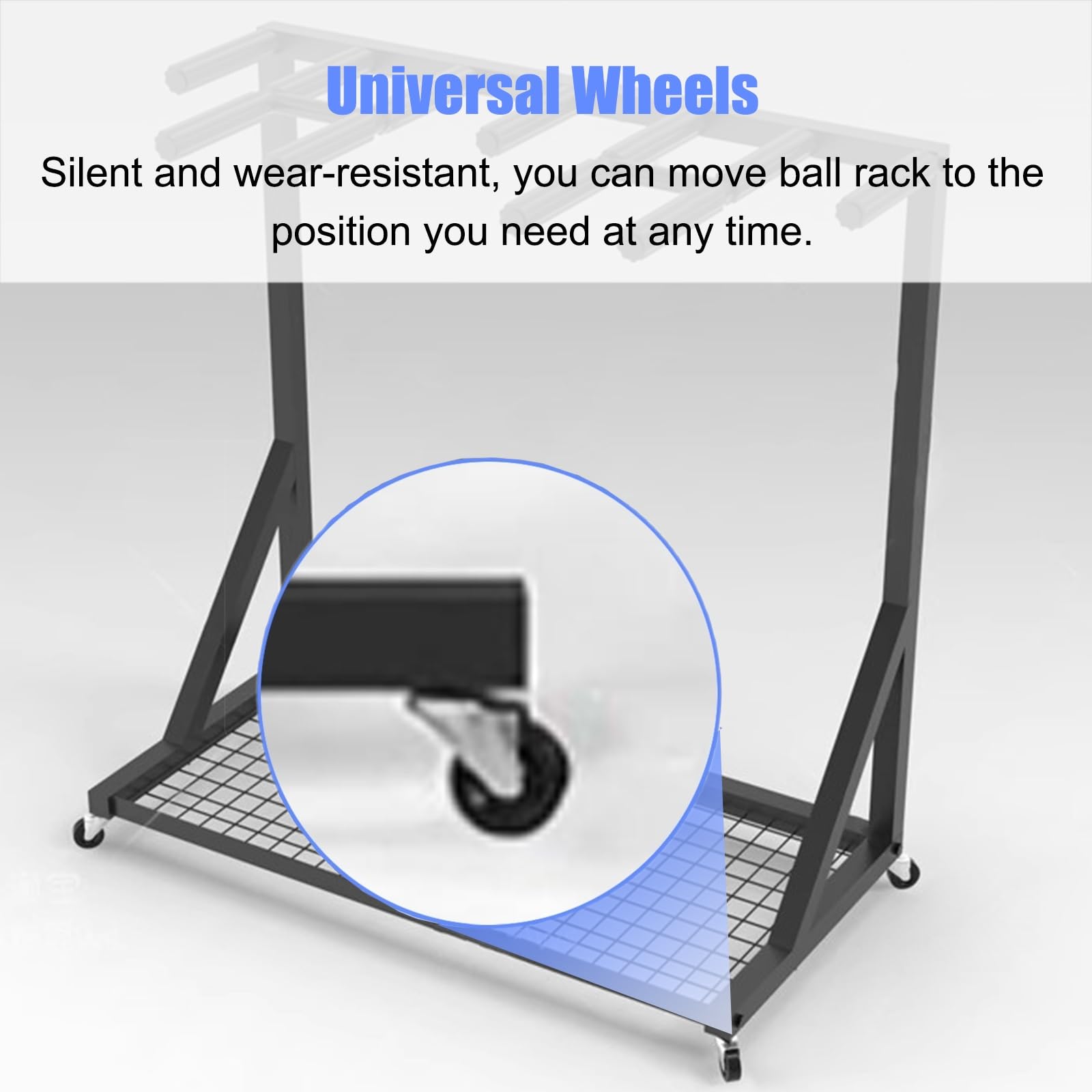 Generico Supporto per Racchette, espositore Mobile, Supporto per Palline da Basket, Supporto per Racchette da Badminton Mobile, Supporto per Racchette Commerciali per Palestra/Campo/Club, Grande capa