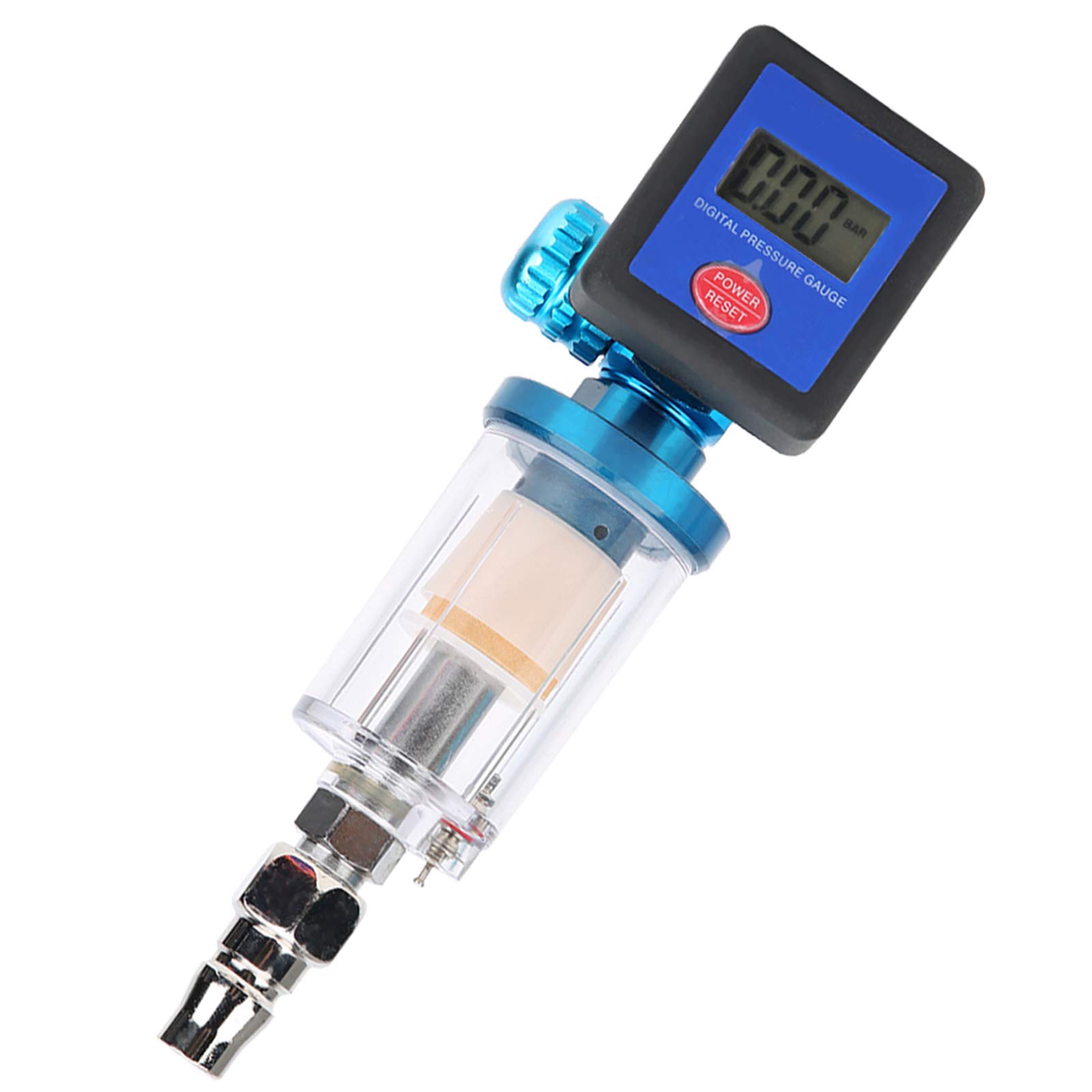 Ultimo regolatore d'aria digitale, misuratore di pressione con connettore Filtro separatore d'acqua filettato da 1/4 di pollice MF08 MF01 per tutti gli utensili pneumatici e compressori