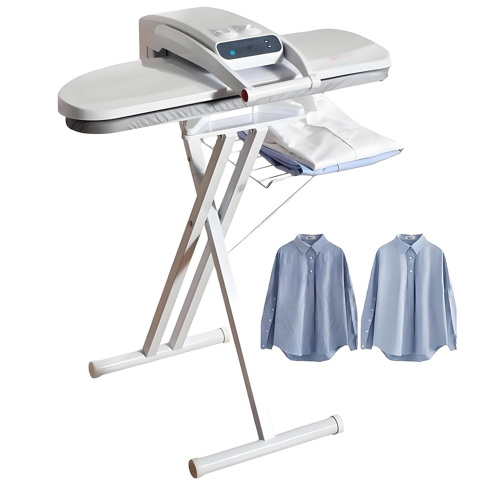 Pressa da Stiro,Pressa a Vapore 1800W con Supporto Pieghevole,Serbatoio 300ml Integrato,Regolazione Temperatura,Doppia Piastra 800×310mm,Pressione 50kg
