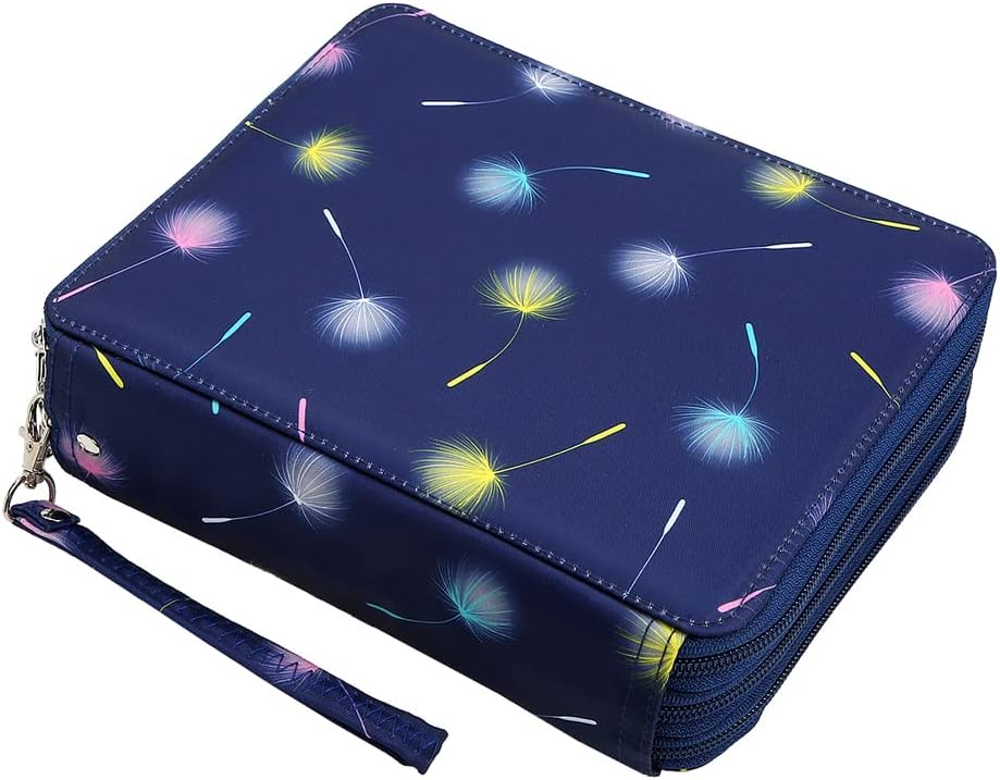 Portable Colored 124 Slots Pencil case Organizer with Printing Pattern for Watercolor Pens or Markers, Pencil Case Organizer for Artist