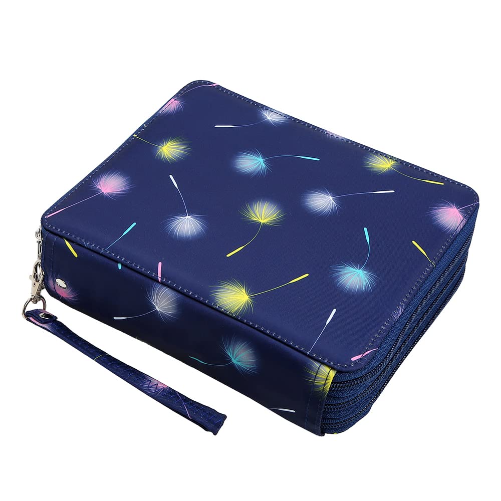 Lbxgap Portable Colored 124 Slots Pencil case Organizer with Printing Pattern for Watercolor Pens or Markers, Pencil Case Organizer for Artist