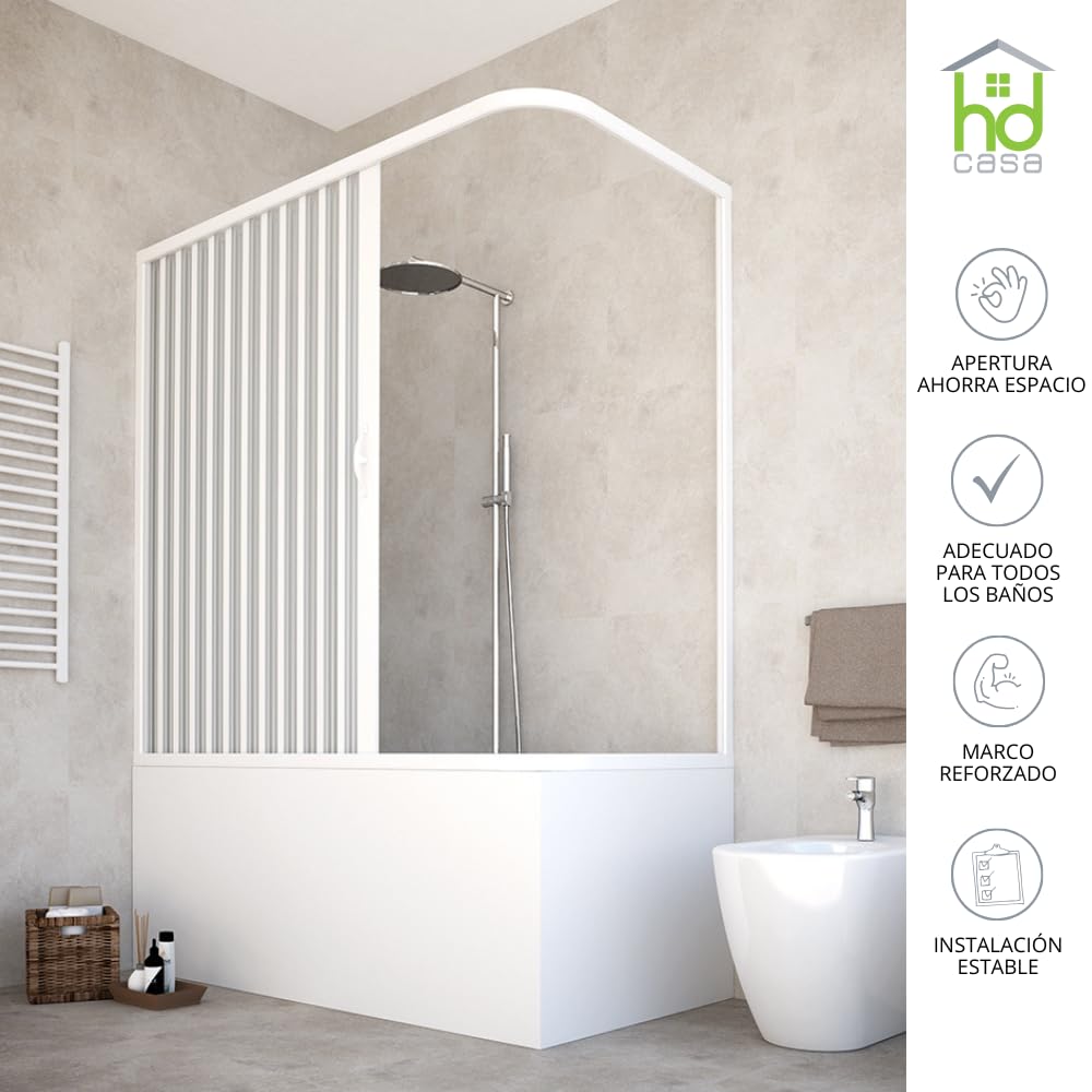 HD CASA Box Sopravasca a Soffietto Modello Anja, Apertura Laterale Reversibile, Pannelli in PVC Riducibili, Cabina Doccia Salvaspazio Made in Italy arredo bagno, 70x170 cm