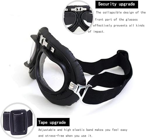 Miniatura 8 de Casco de béisbol vintage para motocicleta, media gorra con gafas para hombres y mujeres adultos, ciclomotor, moto, moto, moto, moto, Street Cruiser