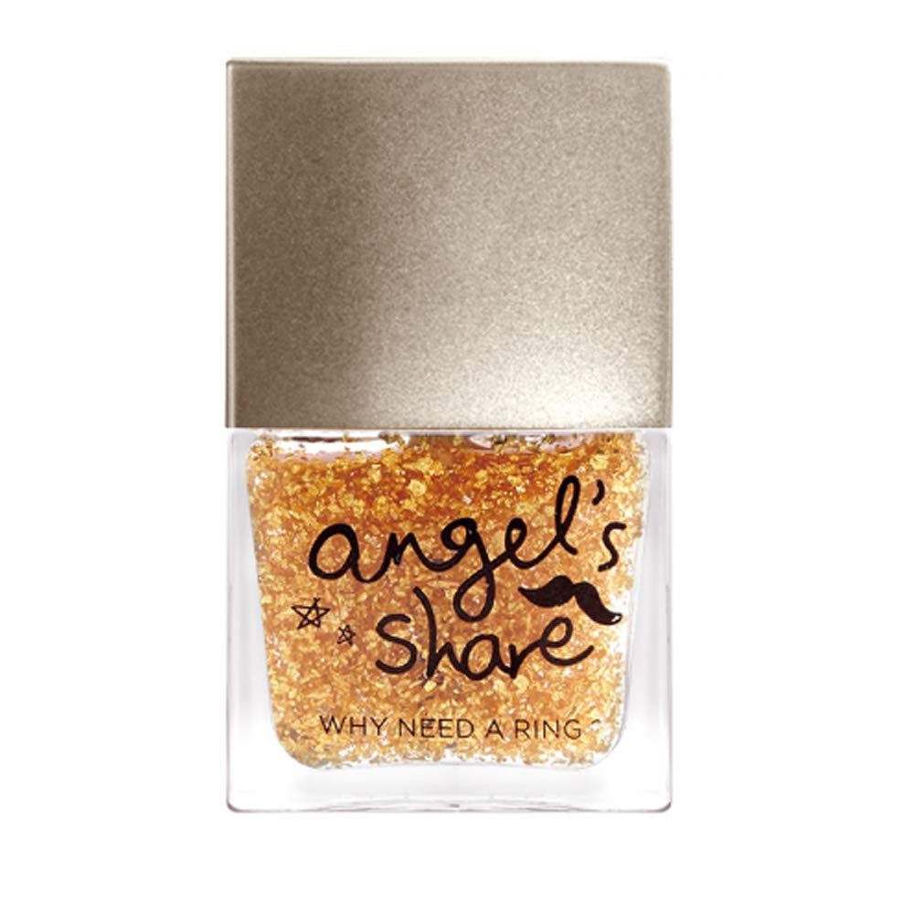 24K Gold Leaf Top Coat, Glitter Gold Flake, Nail Polish Sparkle Every Day, 14 Free Non-Toxic, 0.37 fl oz