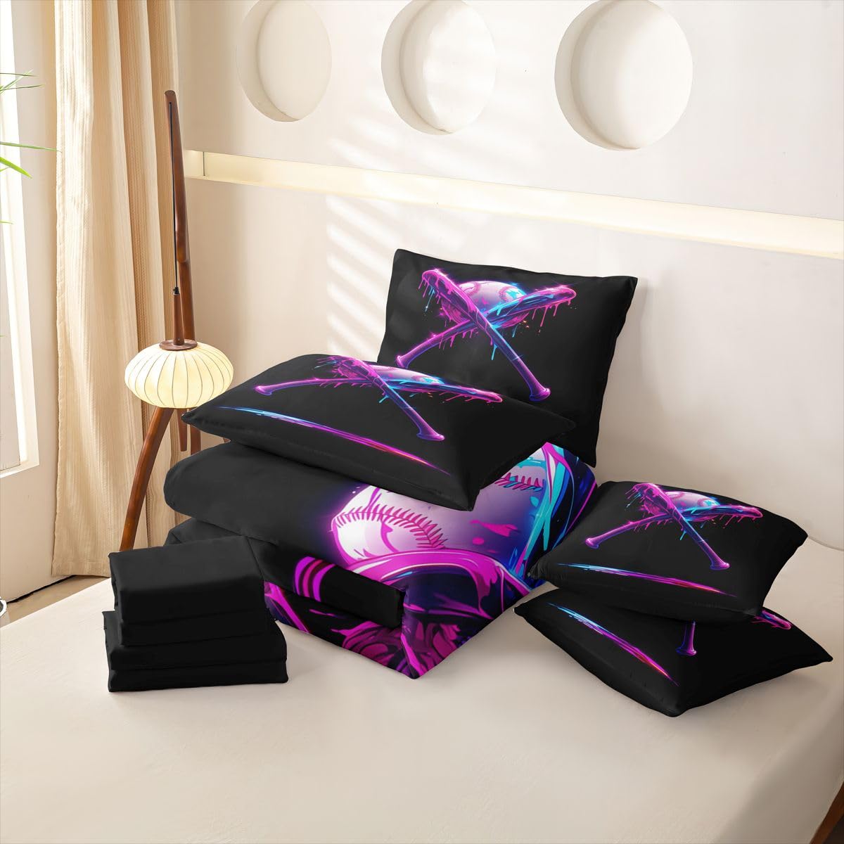 Homewish Neon Eiscreme Tropfen Bettwäsche 135x200 7-teilig