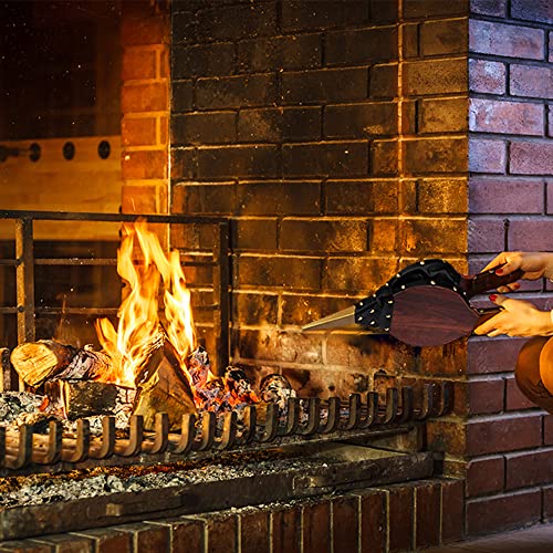 Fireplace Bellows Large 15.5” X 6.7” Indoor Brown Wood Air Blower For Barbecue, Camping Bbq Grill Chimney Outdoor With Hanging Strap Cast Nozzle #TOP6