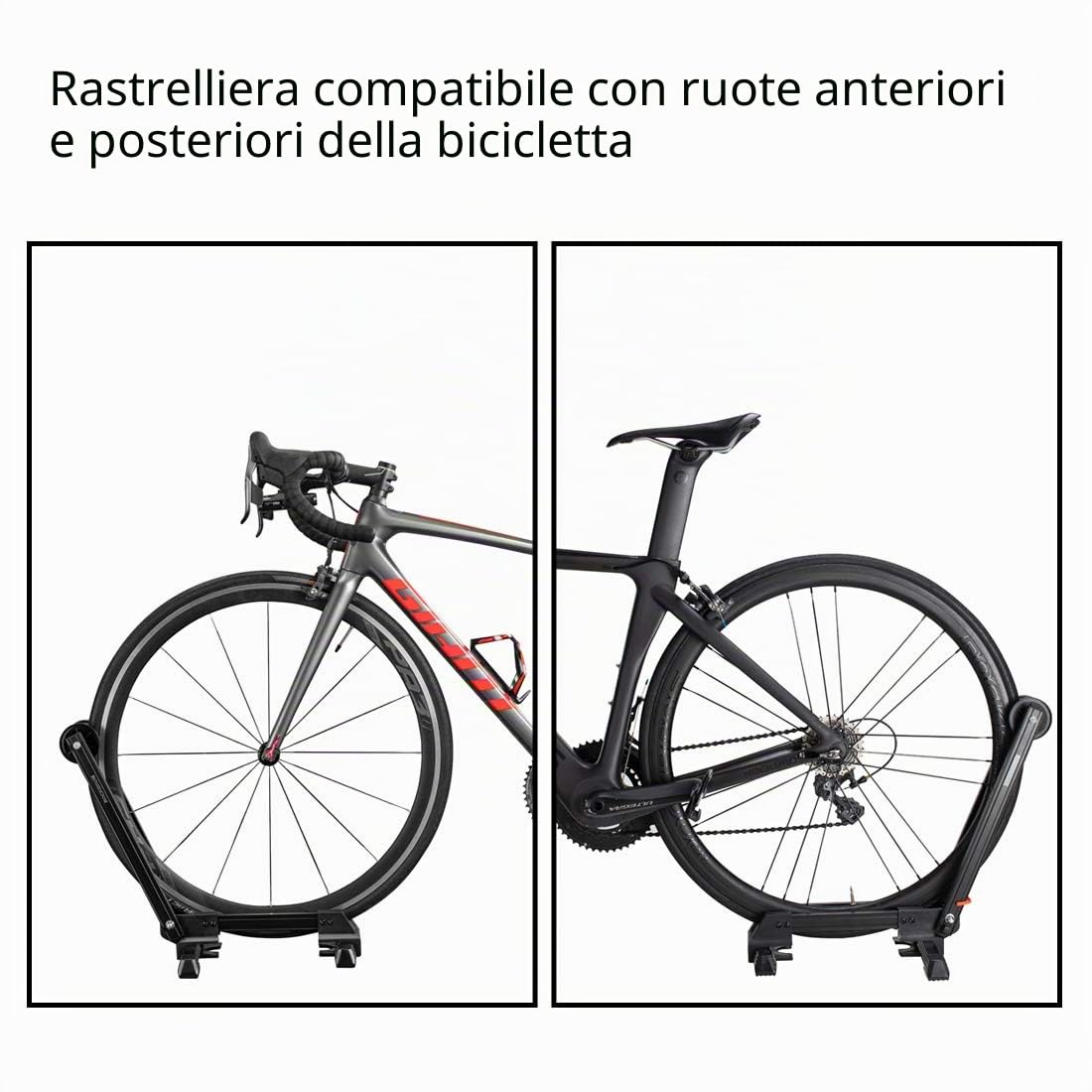 ROCKBROS Parcheggio Bici Supporto per Ruota Cavalletto Interno Pieghevole per Bicicletta in Alluminio per MTB 24/26/27.5/29 Bici da Corsa 700C