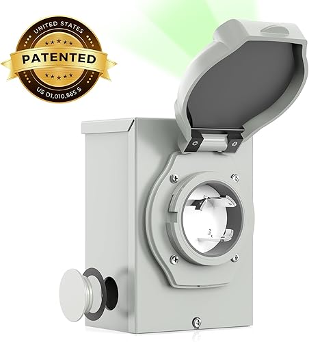 Miniatura 9 de Caja de entrada de generador de 30 amperios preperforada y cable de extensión RV de 30 amperios, kit combinado impermeable de 15 pies, cable de