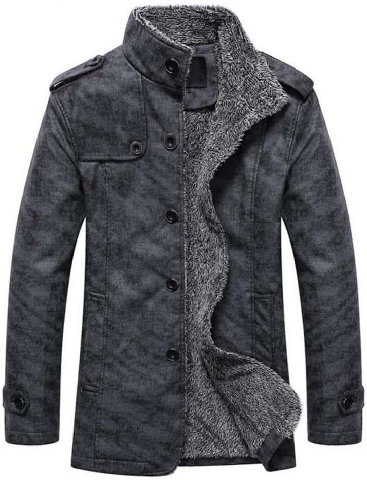 HARRYSTOREMens Vintage Sherpa Lined Button Winter Jacket Coat Warm Fashion Luxury Real Suede Leather Fur Lamb Wool Lining Outdoor Windproof Parka Bomber Biker