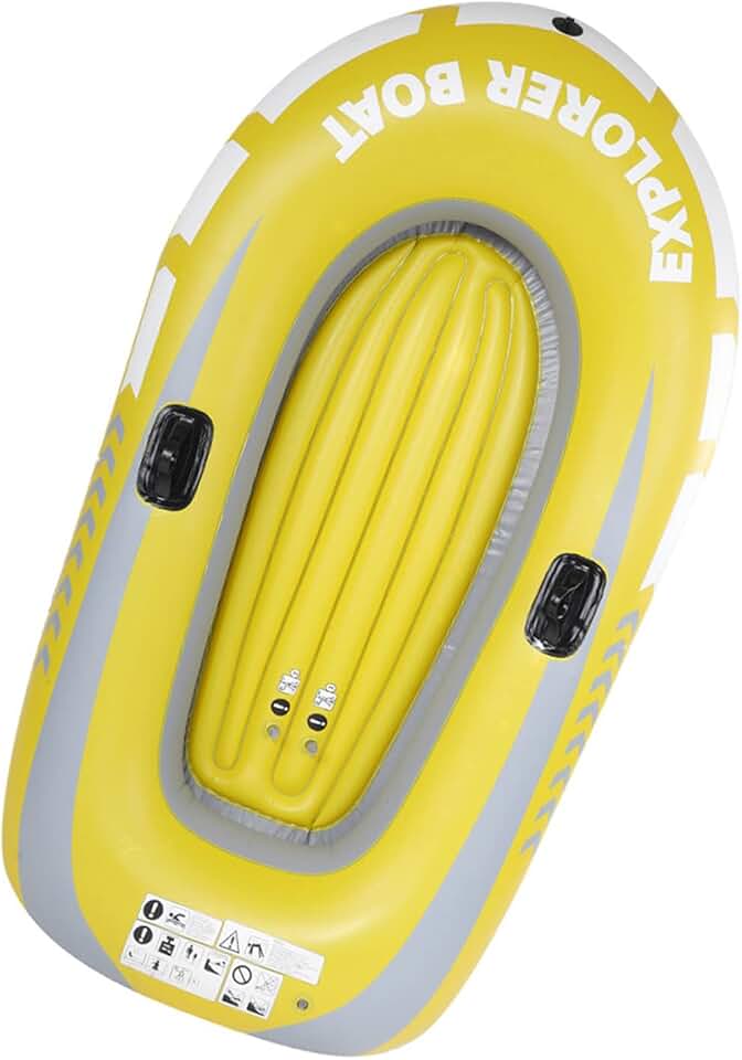 Barco de Pesca Inflável da Canoa do Caiaque do PVC 2 Pessoas para o Mergulho à Deriva Amarelo 45x74inch