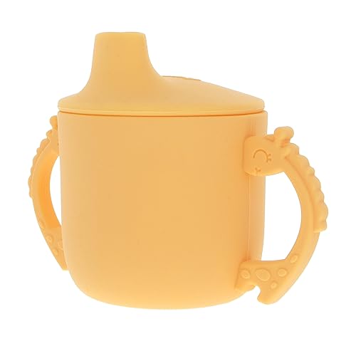 Nuby Animal Friends - Vaso de silicona para niños pequeños con dos asas, 6 meses en adelante, jirafa amarilla