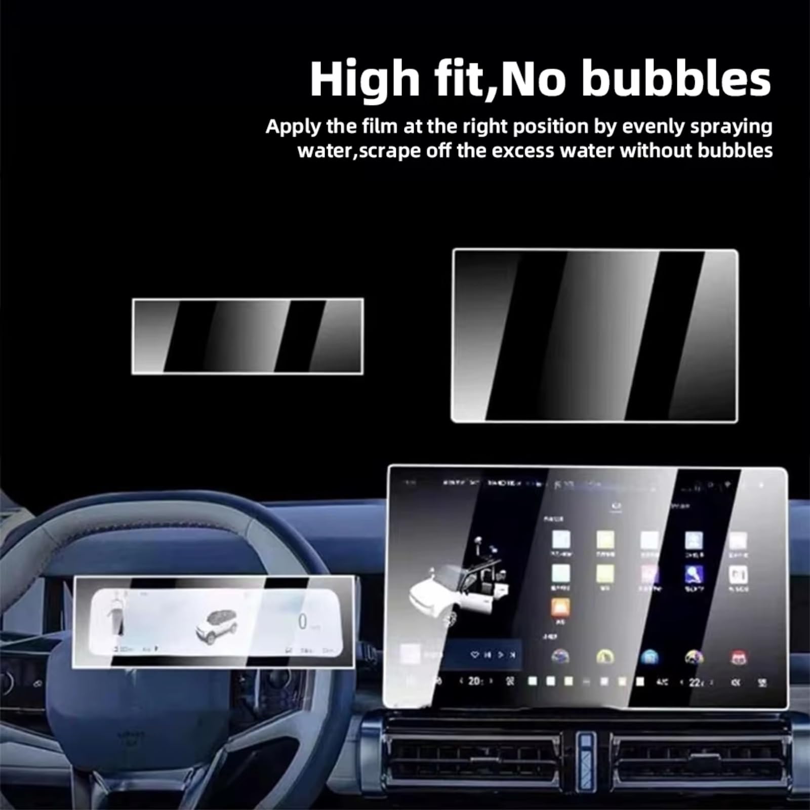 GPS Displayschutzfolie Kompatibel Mit Jetour Für T2 2023–2024, Auto-GPS-Displayschutz, Navigationsinstrument-Displayschutz, HD-klare Auto-Display-Abdeckung(Set)