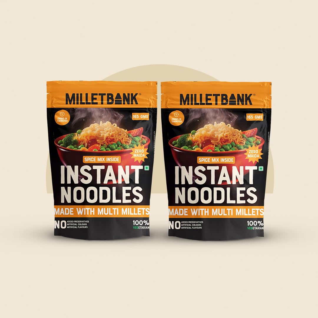 Millet Bank No Maida Instant Multimillet Millet Noodles | NO MSG | NOT Fried | 165g x 2 | (B0CW21JM4T) Amazon Price History, Amazon Price Tracker