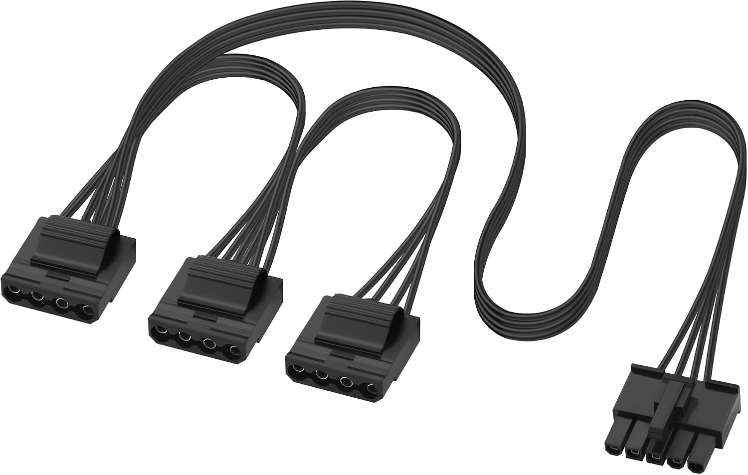 PC Modular PSU 5Pin to 3X 4Pin Molex IDE Peripheral Adaptor Cable, Compatible with V550 V650 V750 V850 V1000 V1000M Modular Power Supply；18 AWG Black; 40+15+15 cm