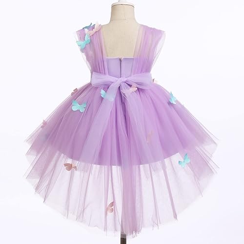 Miniatura 3 de Vestido de tutú con lentejuelas y lazo alto y bajo, vestido de pétalos de encaje, princesa, concurso, boda, fiesta de cumpleaños, vestido formal