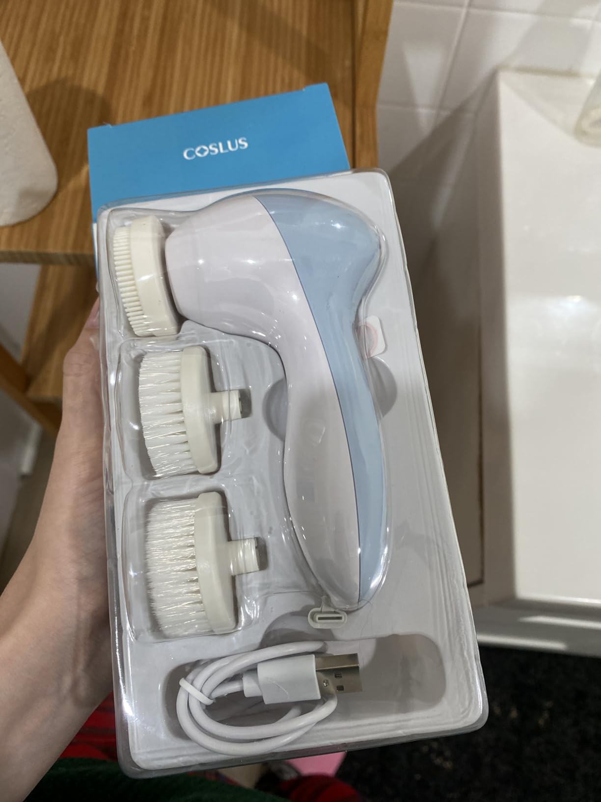 COSLUS FBX04 Facial Cleansing Brush Face Scrubber: 3 in 1 Bi-Directional Electric Spin Brush for Removing Blackhead, Exfoliating, Massaging - Rechargeable Waterproof, 3 Adjustable Speeds for Men Women