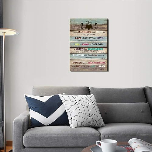 Miniatura 6 de Arte de pared motivacional, versículo bíblico, decoración de pared cristiana, escritura inspiradora, arte de pared para sala de estar, baño, regalos
