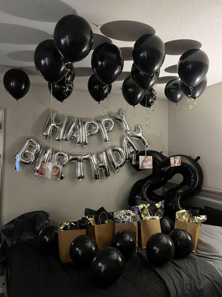 Image of Black Number 8 Balloon 40 Inch, 8th Birthday Party Decorations, Giant 8 Foil Balloon for Party Supplies
