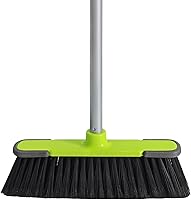 Vista 1 de Green Indoor Broom 54" Long Handle House Broom for Floor Cleaning Sweeping Broom for Kitchen, Garage, Lobby, Patio and Garden