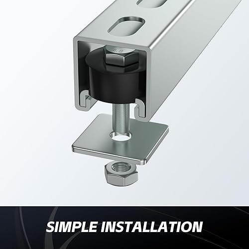 Miniatura 9 de SKTREX Diseño antideslizante Ruedas de rodillos de carro Limit Trolley Assembly Positioning para canal de puntal Unistrut con 1-58" de ancho y todos