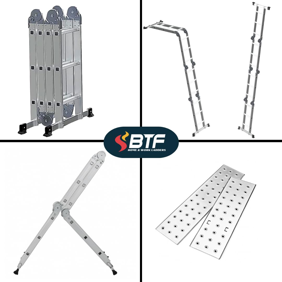 Escalera de Aluminio Multifuncional 5 en 1 Plegable 150 kg BTF-MUP34
