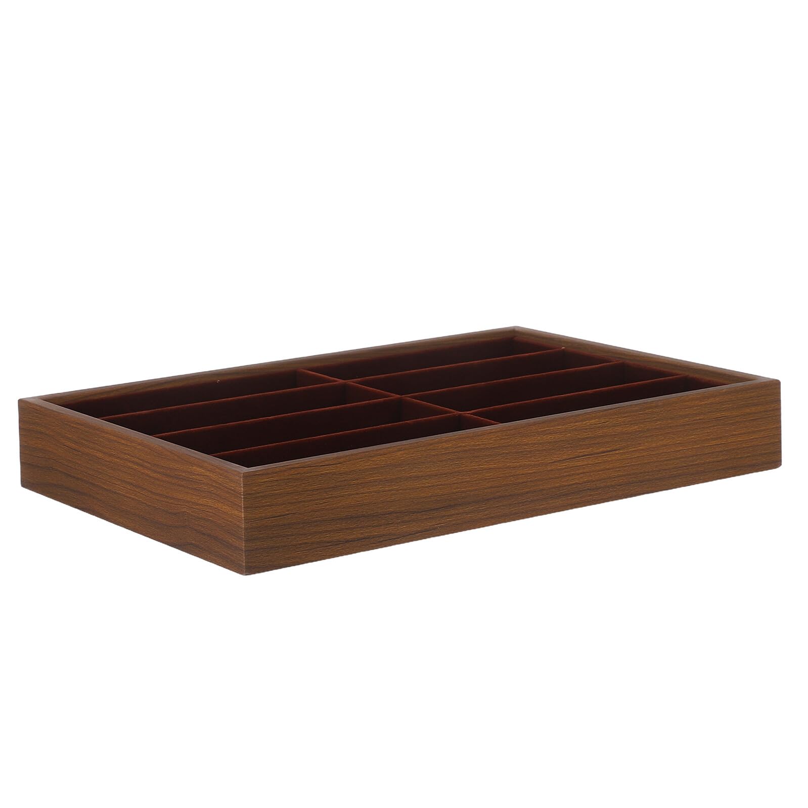 DOITOOL Organizador de Gafas de Sol 8 Compartimentos de Madera y Base Antideslizante, Bandeja Elegante y Espaciosa para Almacenamiento y Exhibición Estable
