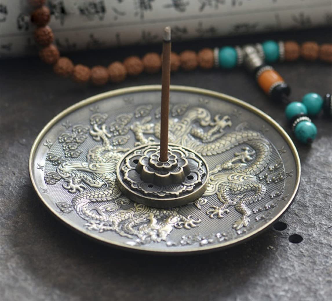 Porte-encens lotus et dragon pour une ambiance d'aromathérapie