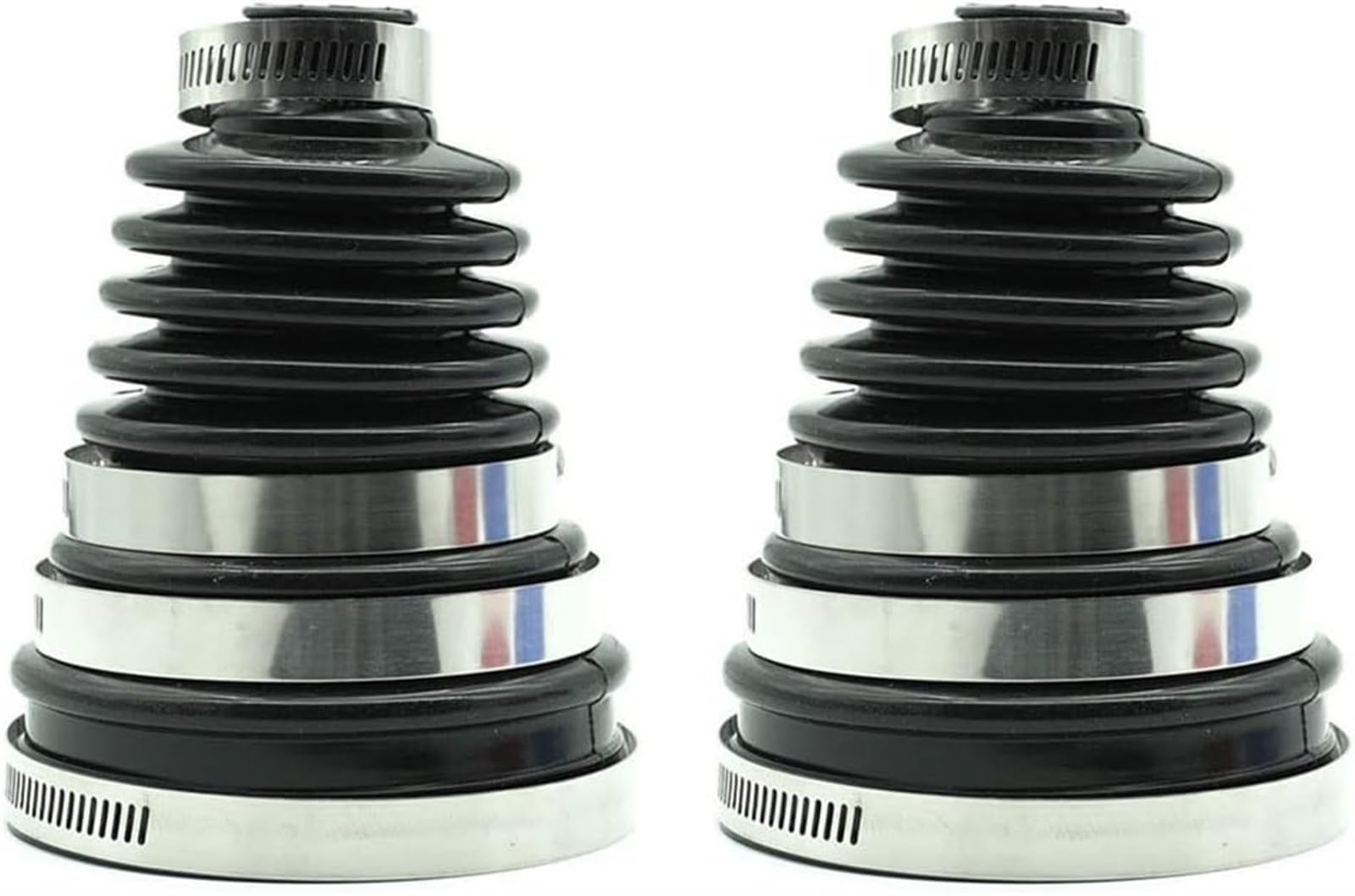 THE WHITE SHOP 2PCS Universal Automotive Silicone Constant Velocity CV Joint Boot 5 inch（125-130mm） Height, 2 Boots with 8 pc Stainless steel clamps (Color : Black)