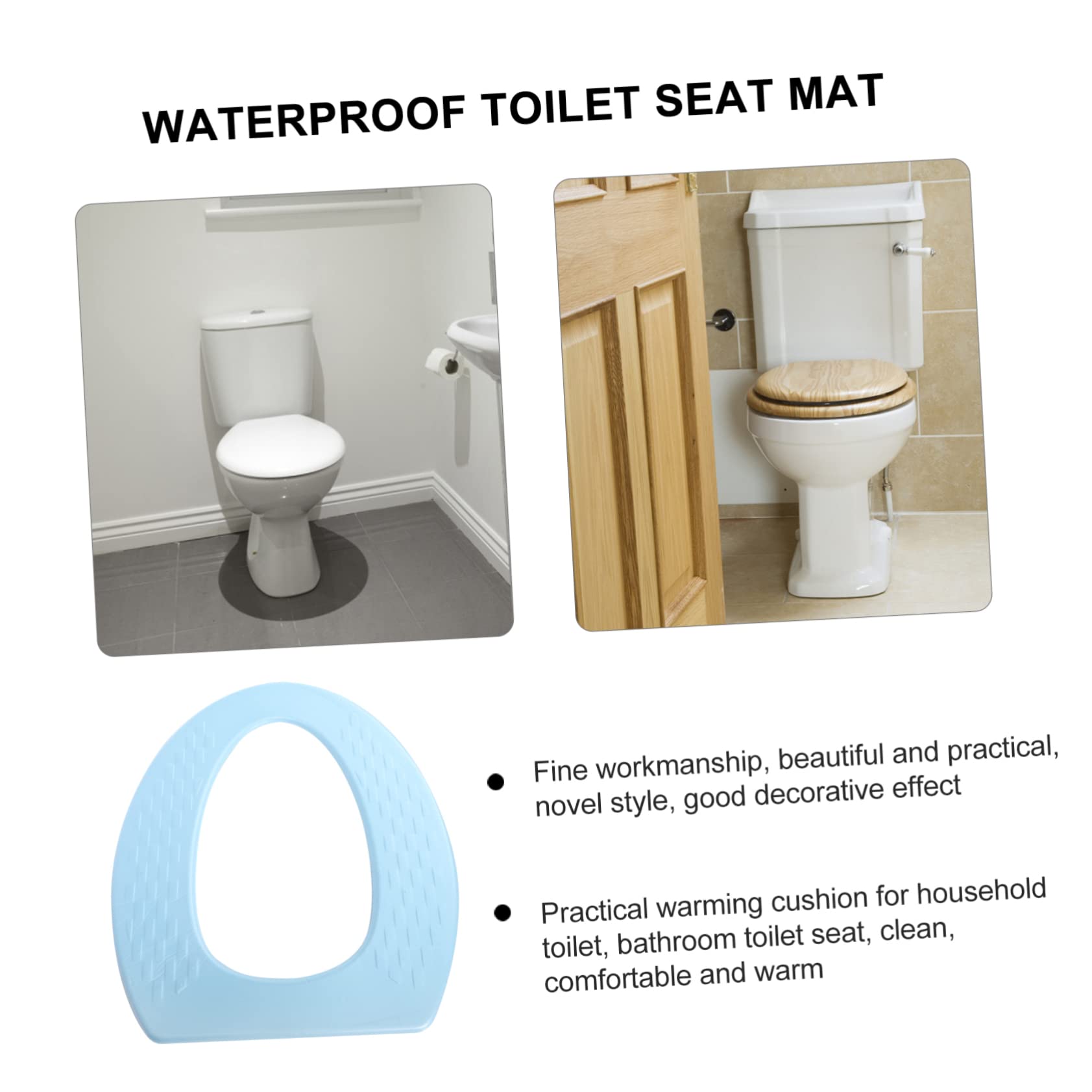 BRIGHTFUFU Waterproof Toilet Seat Cover Black Soft Toilet Seat Pad Thicken Mat for Bathroom Supply