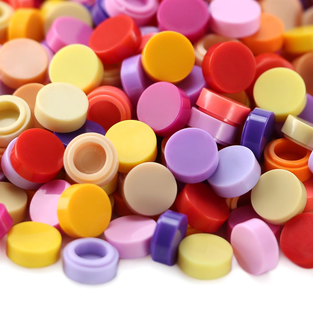 Feleph Set di 2200 Piastre Rotonde 1x1, 44 Colori, Multicolore, Trasparenti, Mattoni Allentati, Compatibili con 4073, 4+ Anni, Unisex, Tutte le Stagioni