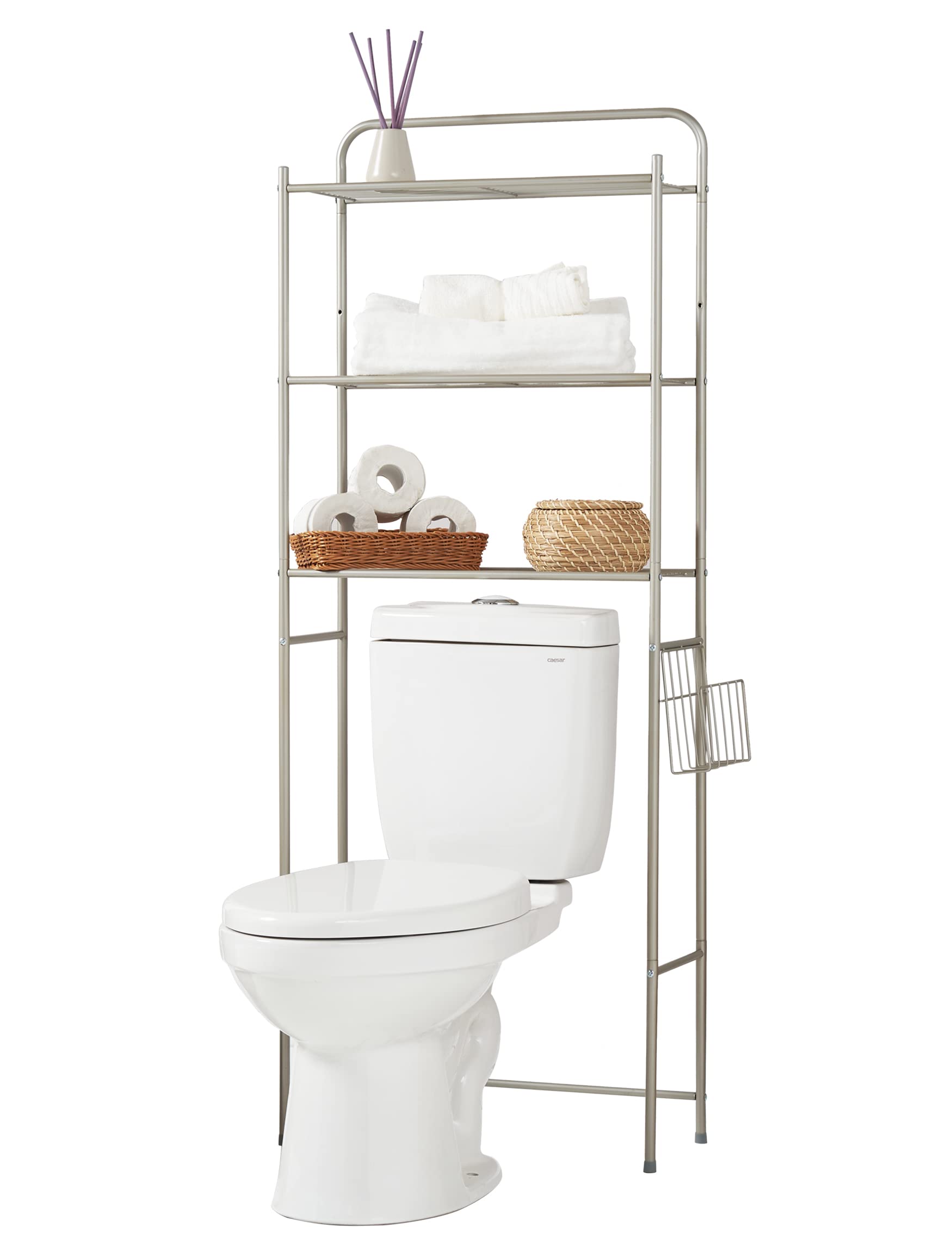 HomeBase 3 Tier Over The Toilet Bathroom Space Saver with Magazine