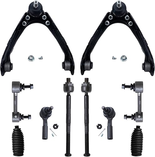 Miniatura 323 de Detroit Axle - Kit de suspensión frontal de 10 piezas para Chevy Trailblazer EXT GMC Envoy XL XUV Buick Rainier Isuzu Ascender Olds Bravada, brazos