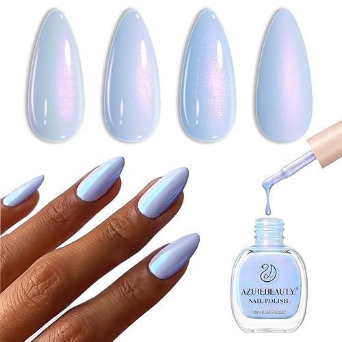 AZUREBEAUTY Nail Polish,Celestial Blue Quick Dry Complete Natural Super Lustrous