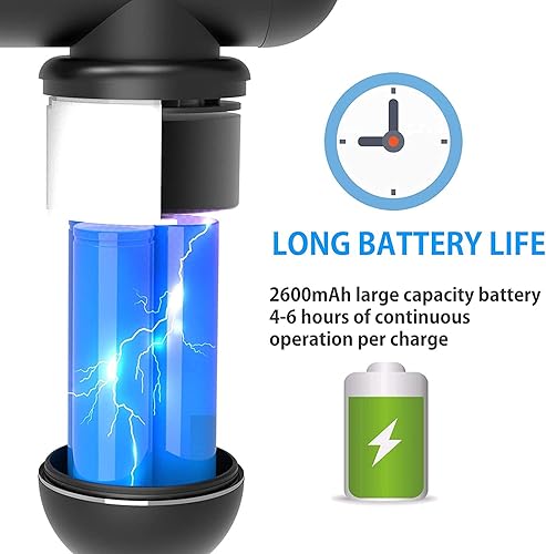 Miniatura 3 de Pistola de masaje de tejido profundo, masajeador muscular de percusión  Masajeador eléctrico de mano de metal para aliviar el dolor, atletas, motor