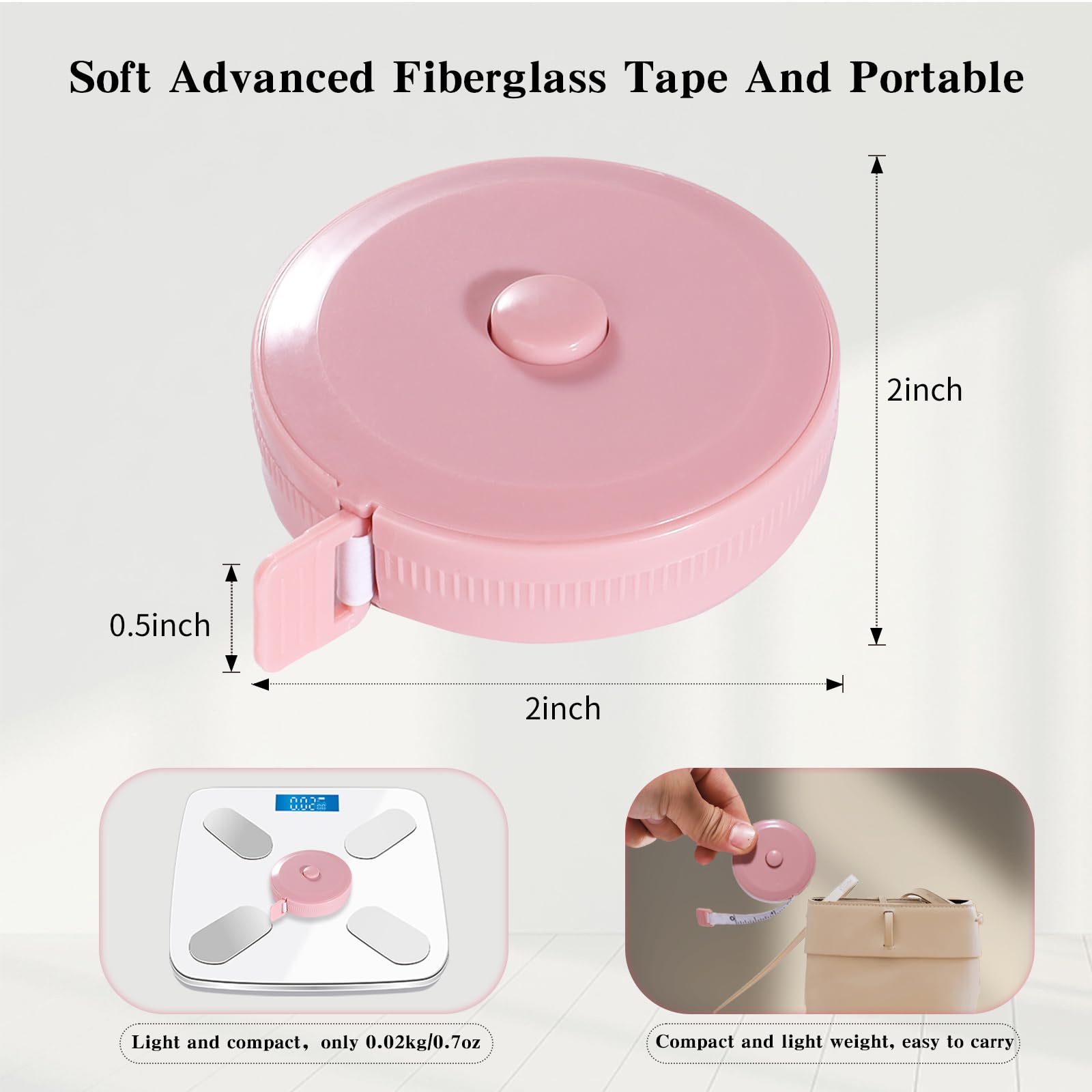 3 Pack Tape Measure, Measuring Tape for Body Measurements,Fabric Sewing Tailor Cloth Knitting, Craft Weight Loss Retractable 60-inch 1.5 Meter, Premium Sewing Tape Double Scale Ruler