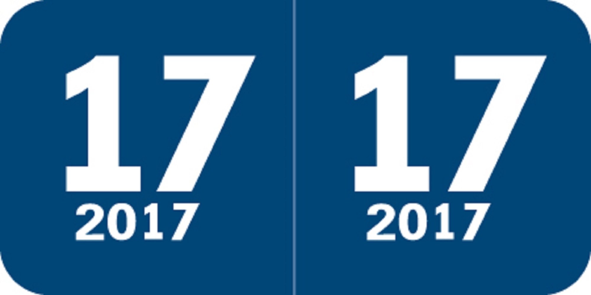 2017 Year Labels, Col'R'Tab/Tabbies Compatible Series, Dark Blue, 500/Roll, 1 Roll, 3/4" x 1-1/2"