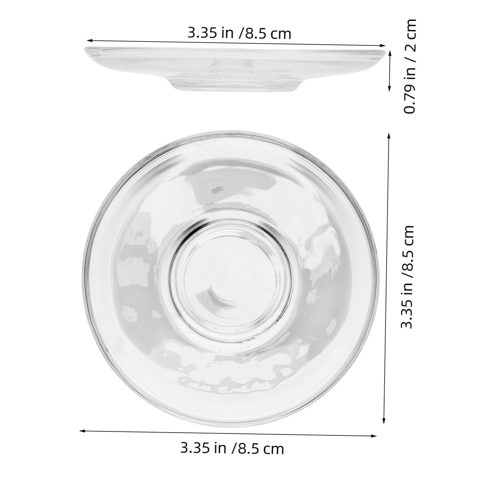 MOLUCKFU Set of 2 Glass Tea Saucers Clear Round Plates Perfect for Coffee Snack
