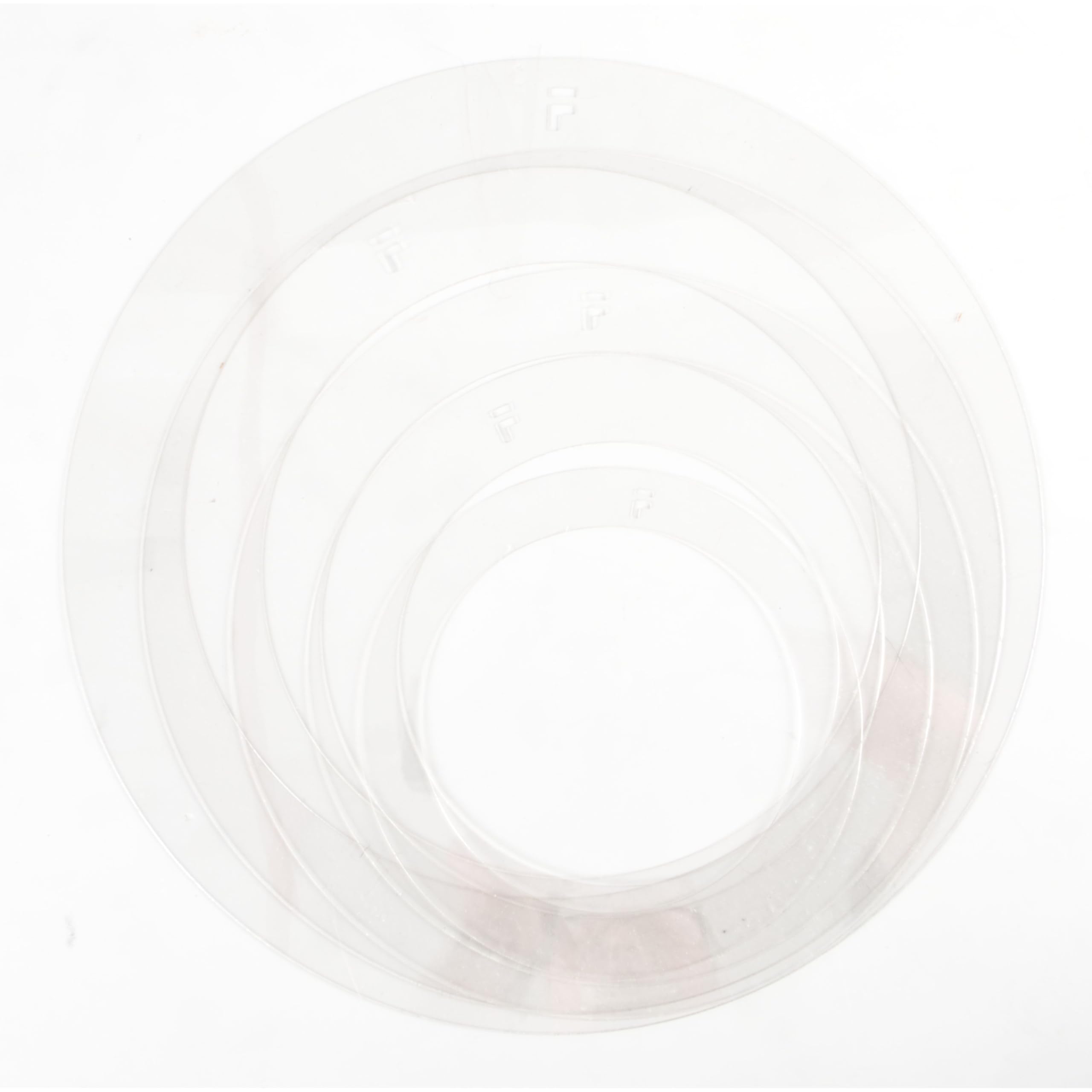 Fame FRCS Clear Dämpfungsring Set, Drumfelle Zubehör, Kunststoff, Transparent, Schlagzeug, 8", 10", 12", 14" x 2, 16", Trockener Sound, Klarer Attack, Definierter Klang, Sekundenschneller Einsatz