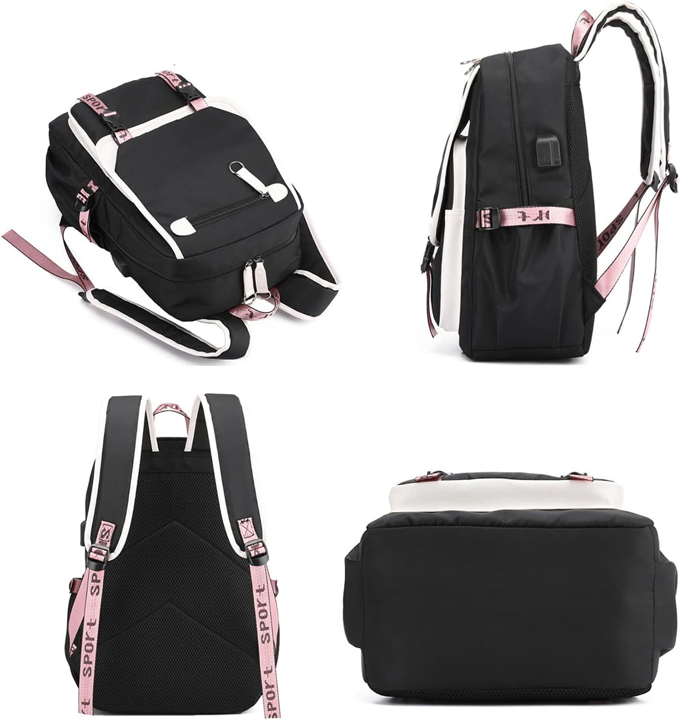 Gudetama Anime Backpack Laptop School Bag Student Bookbag Cosplay Daypack Rucksack Bag with USB Charging Port 1200/3