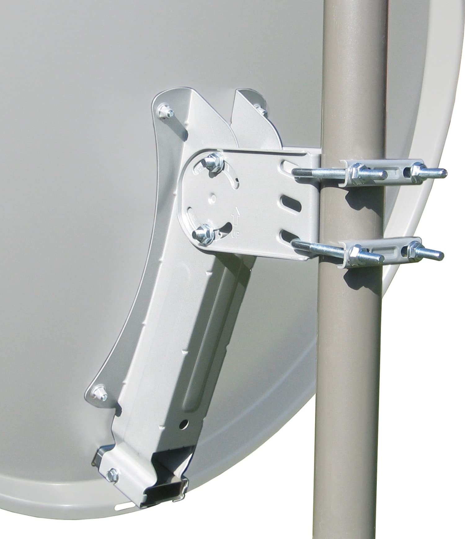 Sky Vision Ideal 65 – Parabola in alluminio brillante RAL 7035 (40 mm feed, 32 – 60 mm gancio, 65 x 60 cm riflettore dimensioni, in alluminio, elevazione della Scala, semplice e veloce)