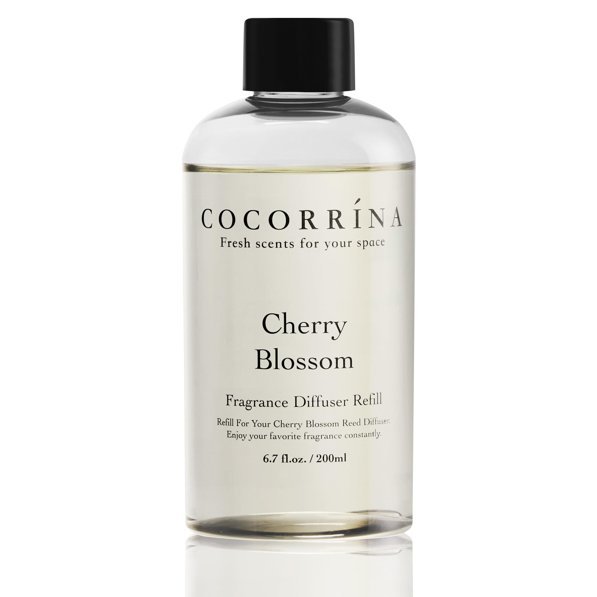 COCORRÍNA Reed Diffuser Refill with 8 Sticks, Cherry Blossom 200ml Scented Oil Refill for Reed Diffuser Home Fragrance for Bedroom, Bathroom Office Home Décor
