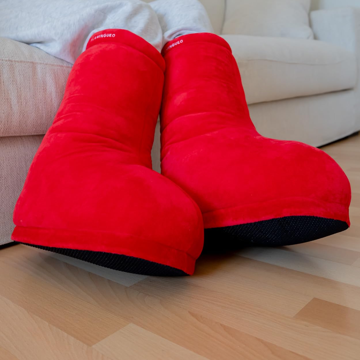 Flamingueo Sneaker Hausschuhe - Pantoffeln Unisex, Hausschuhe Herren, Warme Hausschuhe Damen, Slippers, Hausschuhe Damen Plüsch, Pantoffeln Damen, Lustige Hausschuhe, Coole Hausschuhe, Eine Größe
