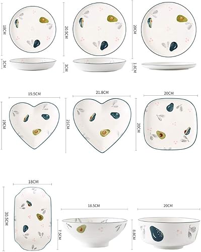 Miniatura 2 de CZDYUF - Juego de vajilla de cerámica de 32 piezas, juego de platos, vajilla creativa y plato