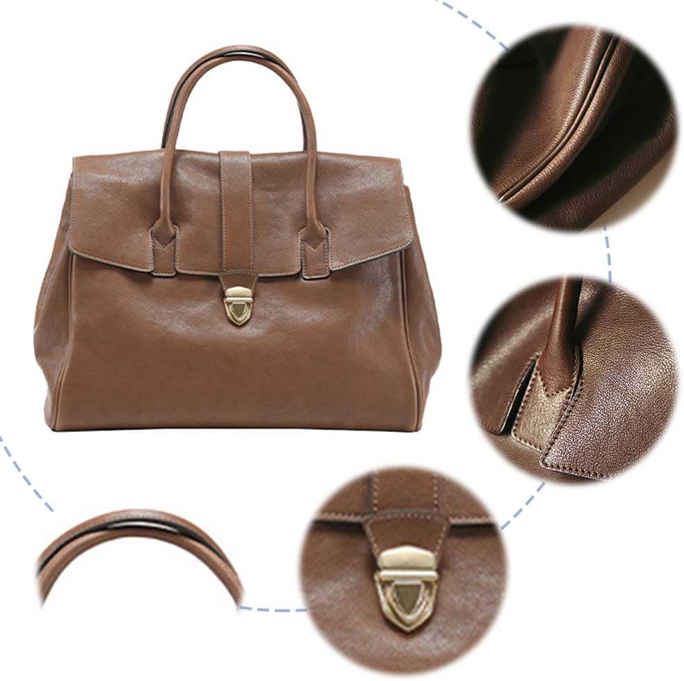 YFGBCX Leather Tote Bag for Women Large Work Tote Bags Vintage Designer Handbags Top Handle Bags for Travel | Leather, Large, Work Tote Bags, Vintage, Designer, for Travel - Image 6